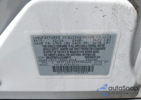 2018 Nissan Kicks S из США, поврежденный, VIN 3N1CP5CU1JL540873